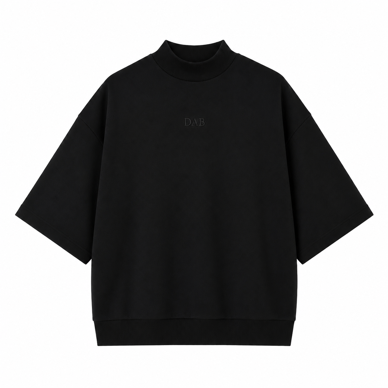 DAB Signature Mock Neck Tee – Black