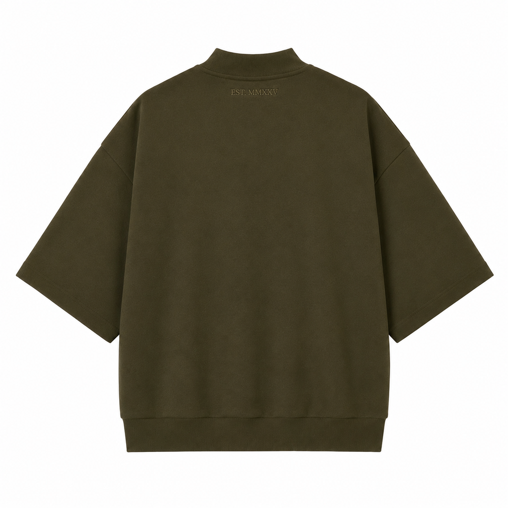 DAB Signature Mock Neck Tee – Olive