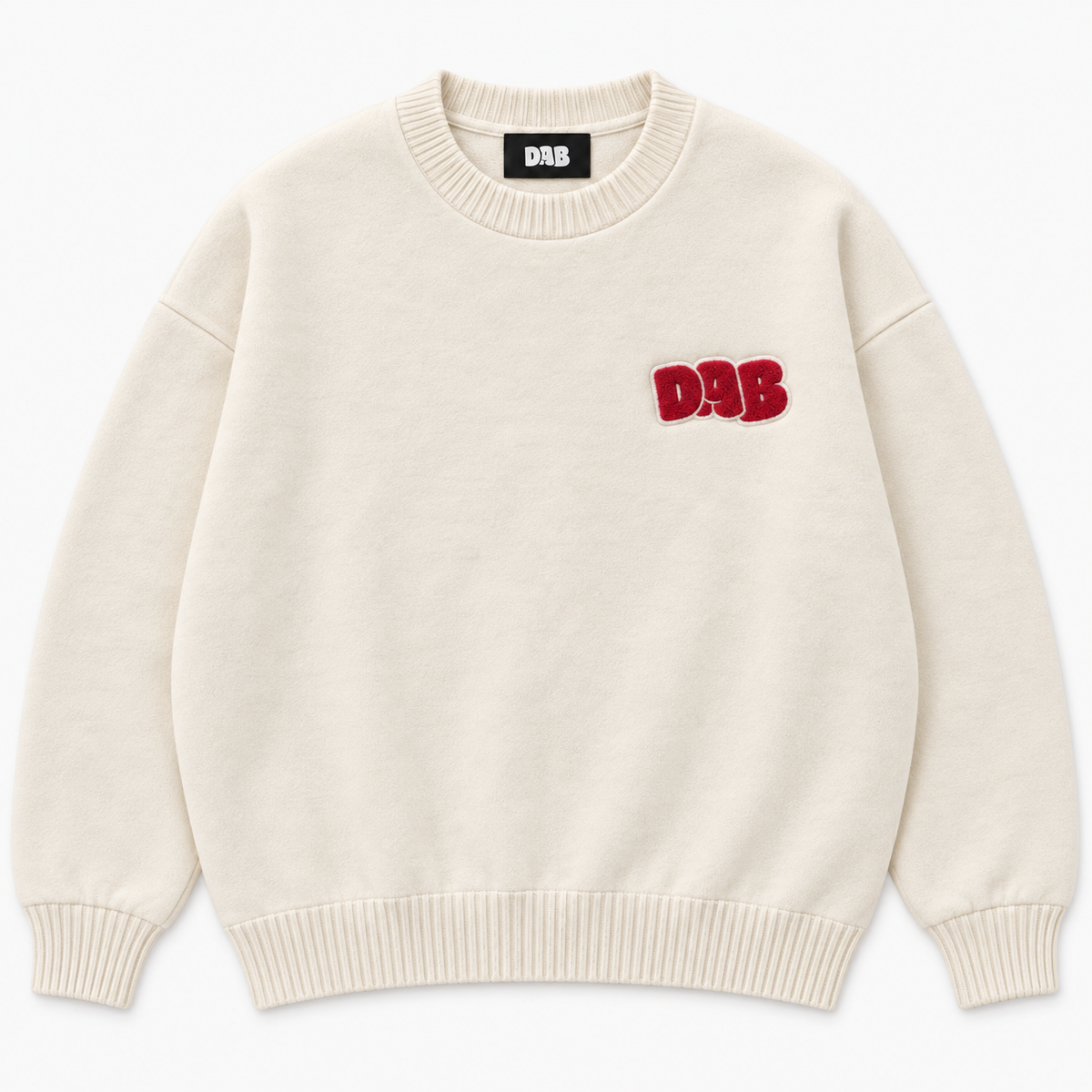 DAB Varsity Crest Crewneck – Cream
