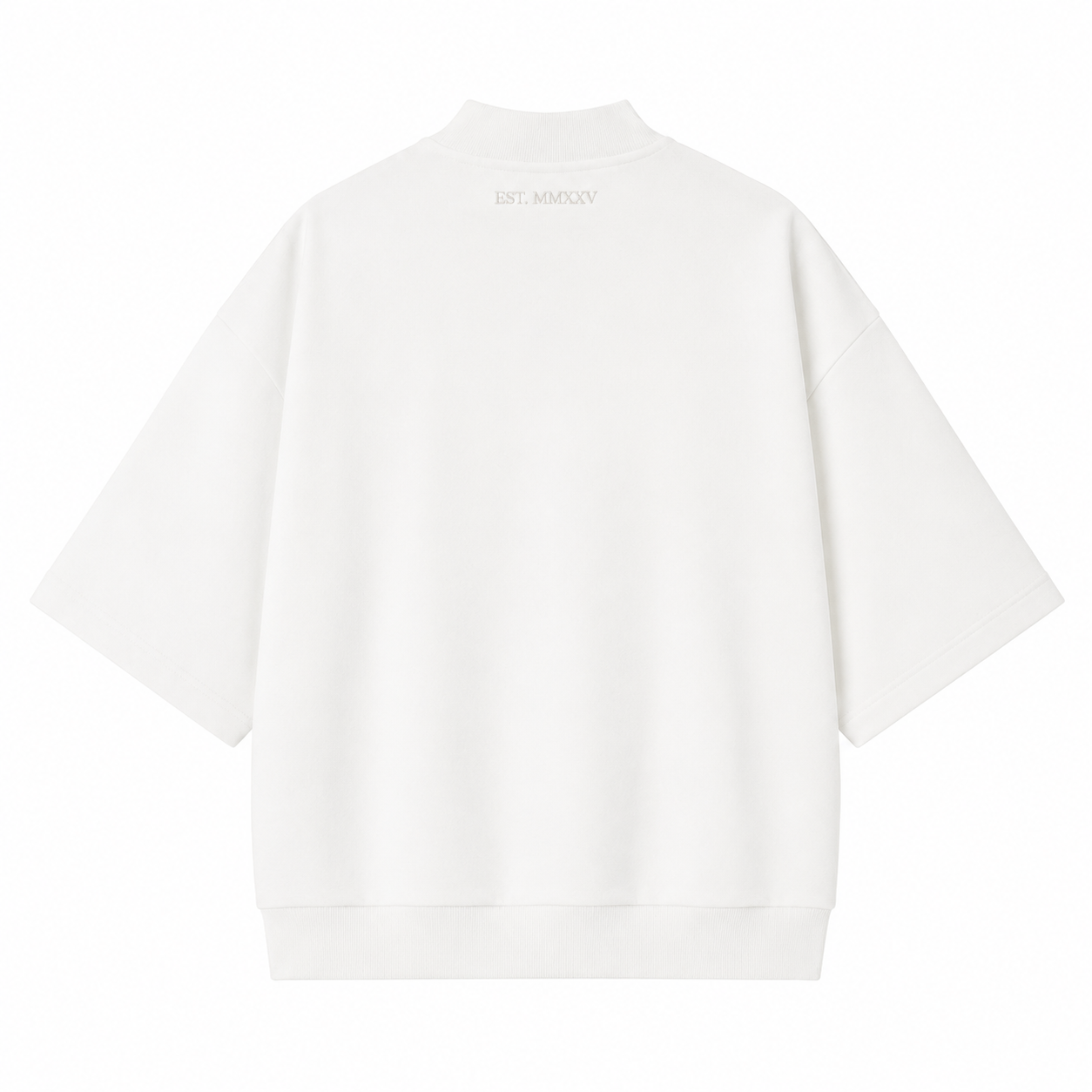 DAB Signature Mock Neck Tee – White