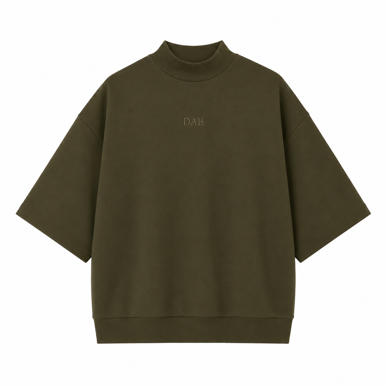 DAB Signature Mock Neck Tee – Olive