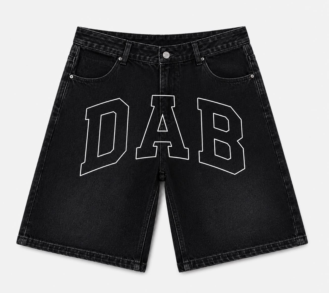 DAB Varsity Denim Shorts – Washed Black