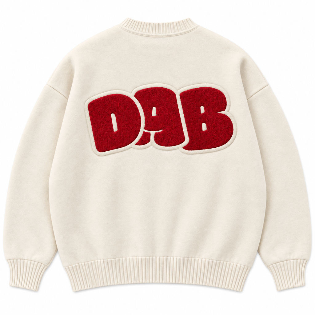 DAB Varsity Crest Crewneck – Cream